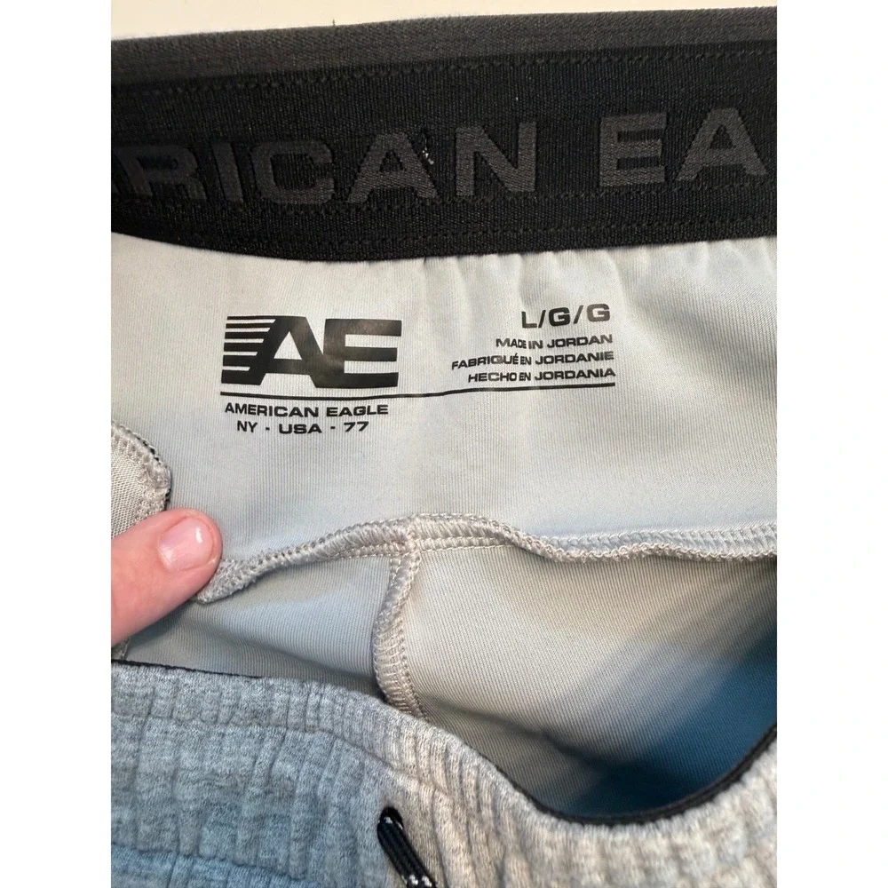 American Eagle Mens Gray Tech Fleece Joggers Sweatpants L Activewear Drawstring